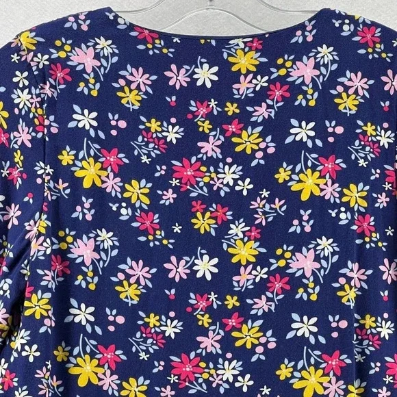 Sergent Major Dress Sz 146cm 11Y A-Line Floral Button Front Ruffled Pleated Blue - Picture 6 of 13